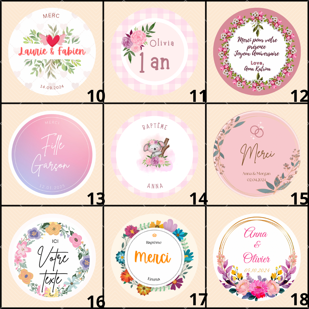 Petite bougie personnalisée cadeau invité mariage baptême anniversaire